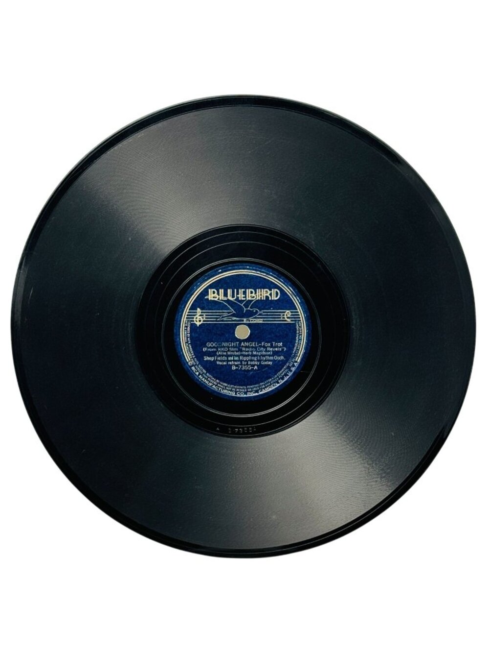 Shep Fields Goodnight Angel 10in Shellac 78 RPM Record Bluebird B-7355